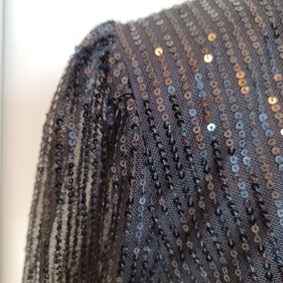 D&m Black Long Sleeved Sequined Dress - Picture 4 of 16